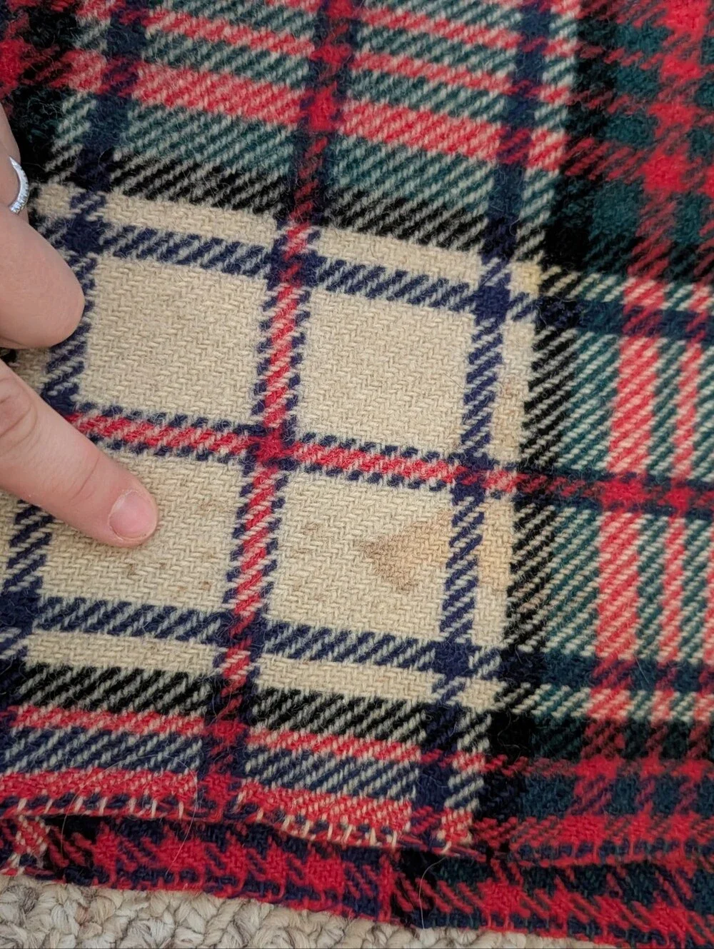 Vintage 100% Wool Throw Blanket Made In England Classic Old Money Tartan Plaid
